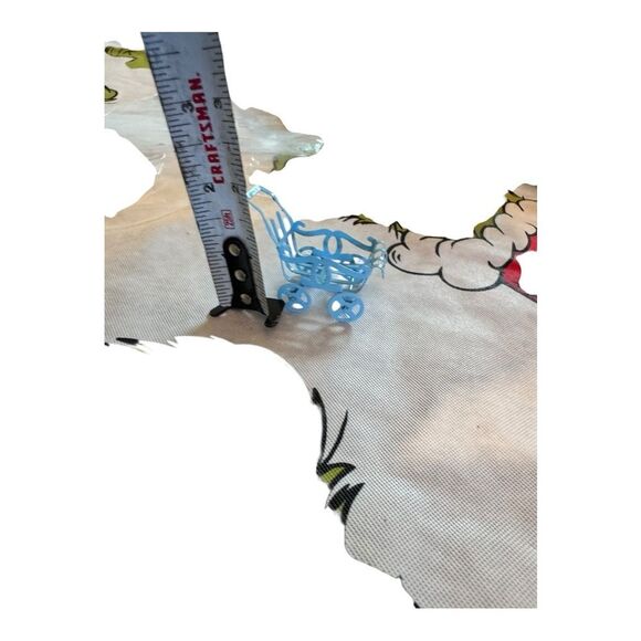 dollhouse miniature Light Blue Metal Stroller - Picture 4 of 4